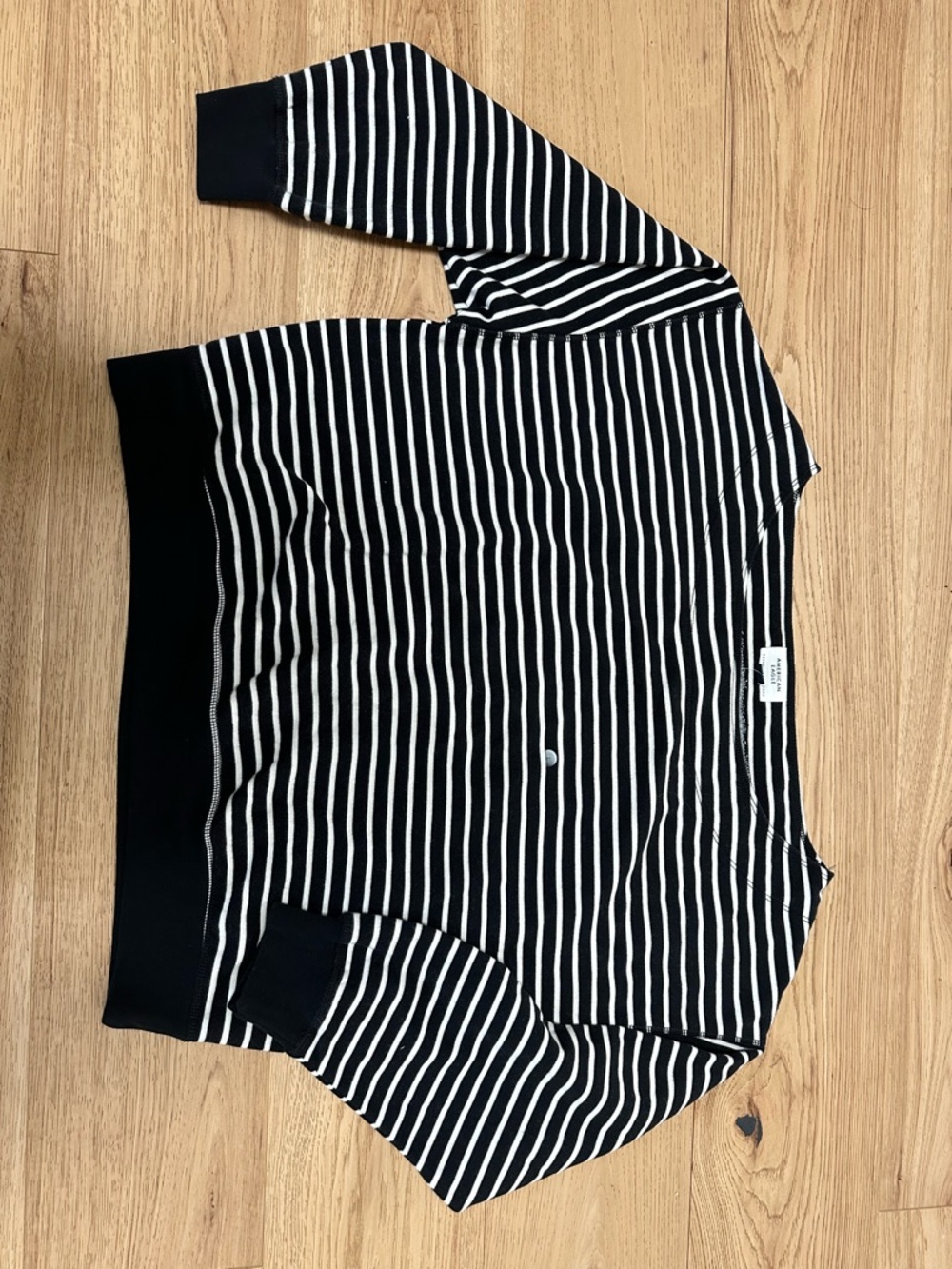 American Eagle Black and White Striped Top